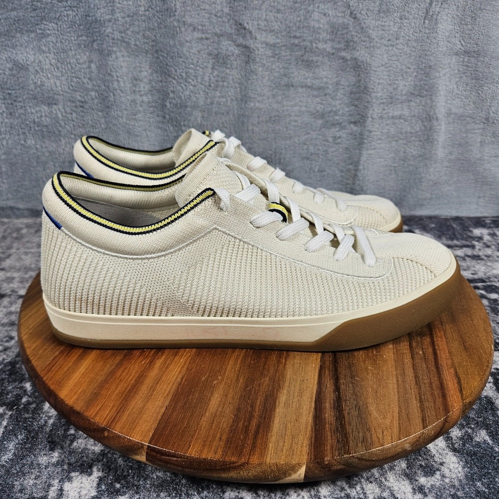Rothy's Women's The Lace Up Bone White Knit Low Top Sneakers Shoes Size 10 US